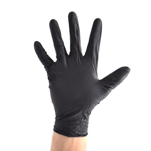 6 mil Black Nitrile Gloves, Large, 1000/cs