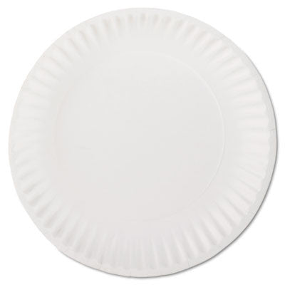 9" White Uncoated Paper Plate Vintage 10/100ct