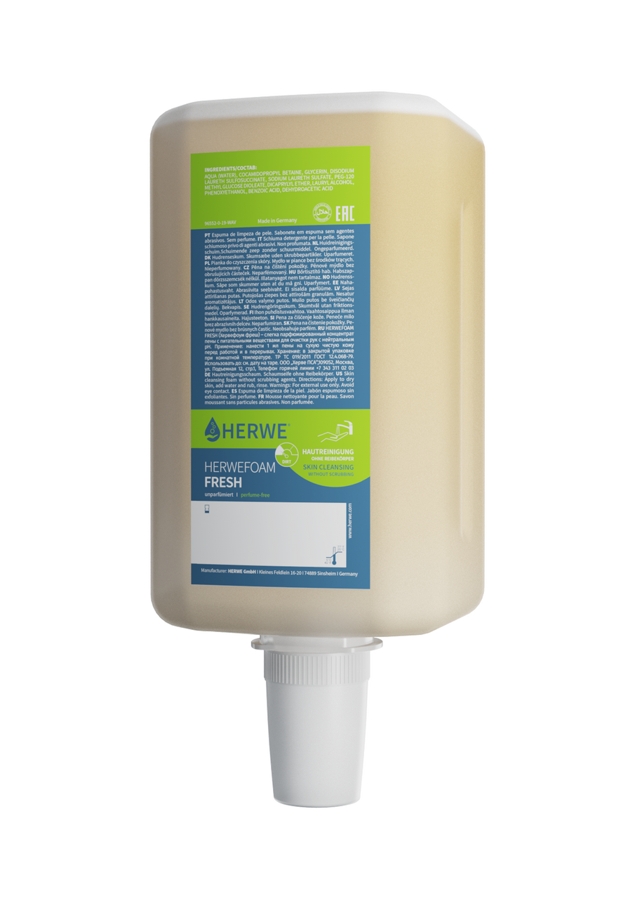 HERWEFOAM FRESH Light-duty Foam Hand Soap, 2000ml; 4 bottles/cs