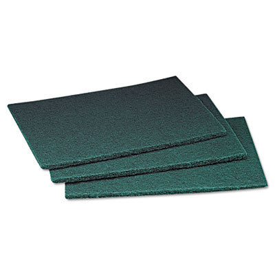 Green ScotchBrite Commercial Scouring Pad, 6 x 9, 60/Carton