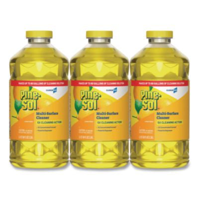 Pine-Sol CloroxPro Multi-Surface Cleaner Concentrated, Lemon Fresh Scent, 80 oz Bottle, 3/Carton
