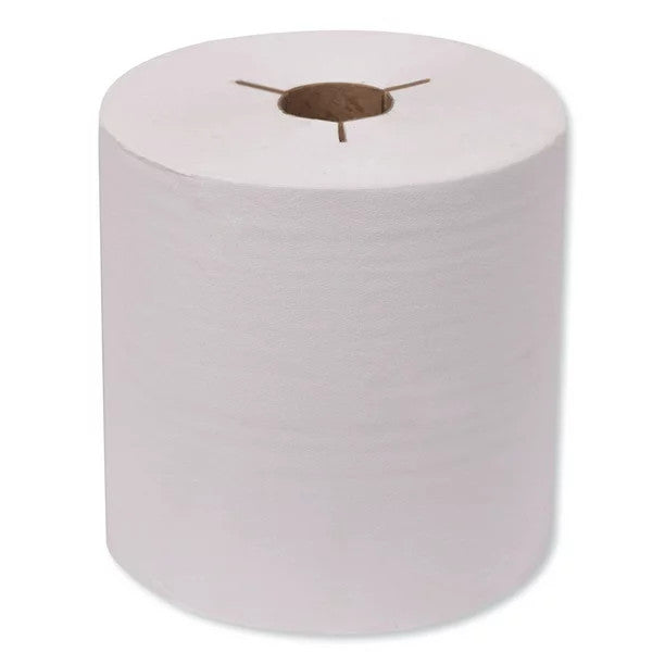 8" x 800' White Notched Towel, 6/case