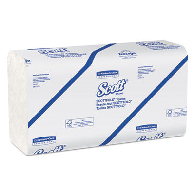 SCOTTFOLD Paper Towels, 9 2/5 x 12 2/5, White, 175/pk, 25 pks/cs