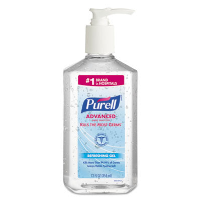 Purell Instant Hand Sanitizer Pump Bottle, 12 oz, 12/Cs