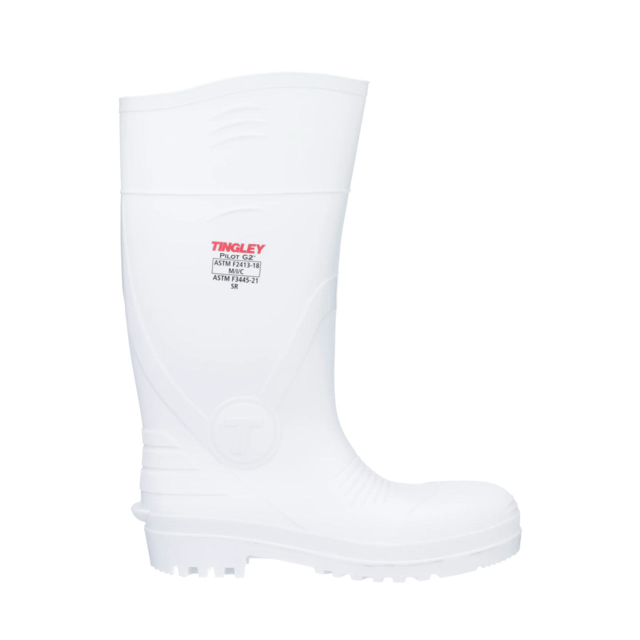 Pilot G2 White PVC Safety Toe Boot, General Purpose, 15", pair