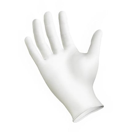 4 mil White Nitrile Gloves, Medium, Powder Free, 1000/cs