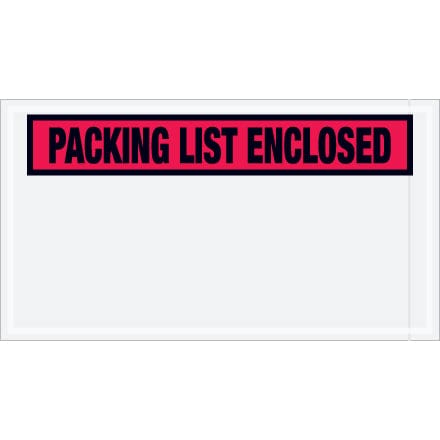 5.5" x 10", 'Packing List Enclosed', Panel Face, 1000/cs