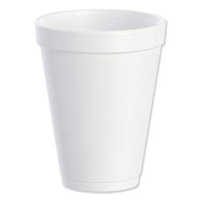 Foam Drink Cups, 12oz, White, 25/Bag, 40 Bags/Carton