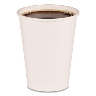 Paper Hot Cups, 12 oz, White, 1000/Carton