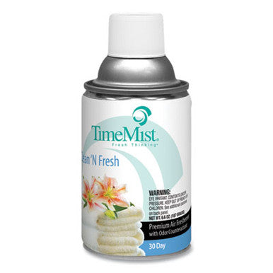 Metered Fragrance Dispenser Refills, Clean N Fresh, 6.6oz Aerosol, 12/Carton
