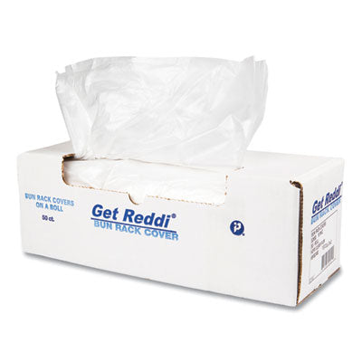 Reddi Bun Rack and Pan Cover, 52 x 80, 1-Rack, 15 Micron, Clear, 50/Carton