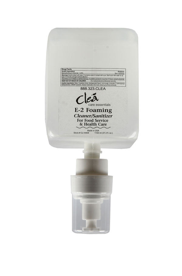 CLEA Foaming E2 Cleaner/Sanitizer 1100mL 4/case