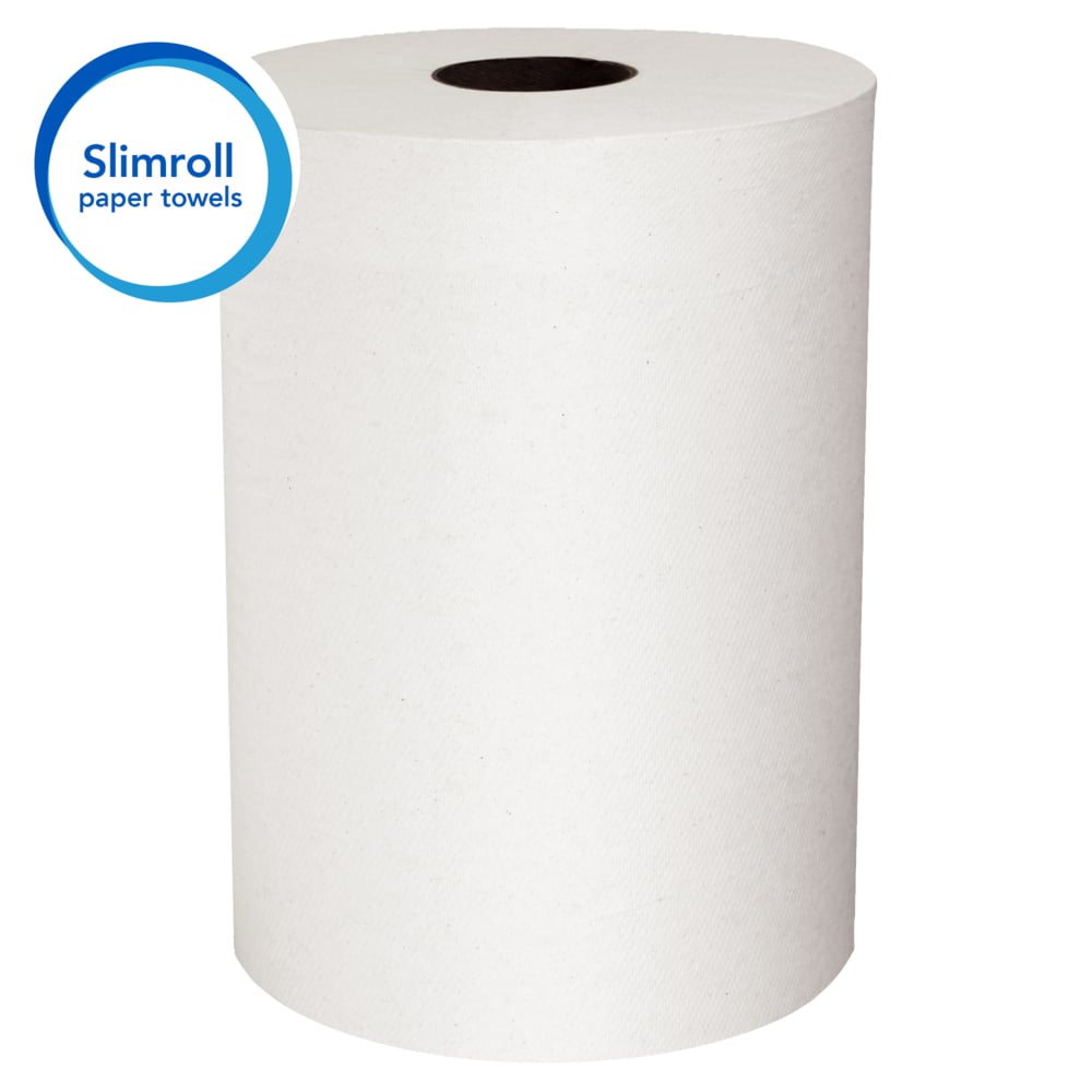 Hard Wound Roll Towel, 7 Inch x 800 ft, White, 1-ply, 6/cs