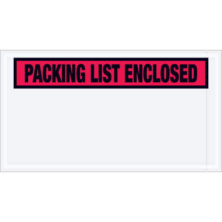 5.5" x 10", 'Packing List Enclosed', Panel Face, 1000/cs