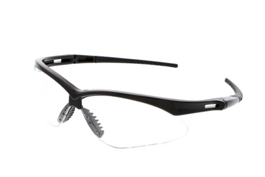 Memphis Series Black Safety Glasses with Clear Lenses UV-AF Anti-Fog Coating Wrap Around Lens Design