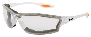 Law LW3 Series Clear Safety Glasses UV-AF Anti-Fog Lens Foam Lined Safety Glasses Soft Secure TPR Nose Piece and Temple Inserts