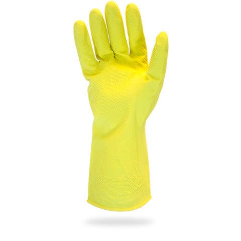 Medium Latex Gloves, Yellow, Flock Lined, 12 Mil, Pair Packaged, 12doz/cs