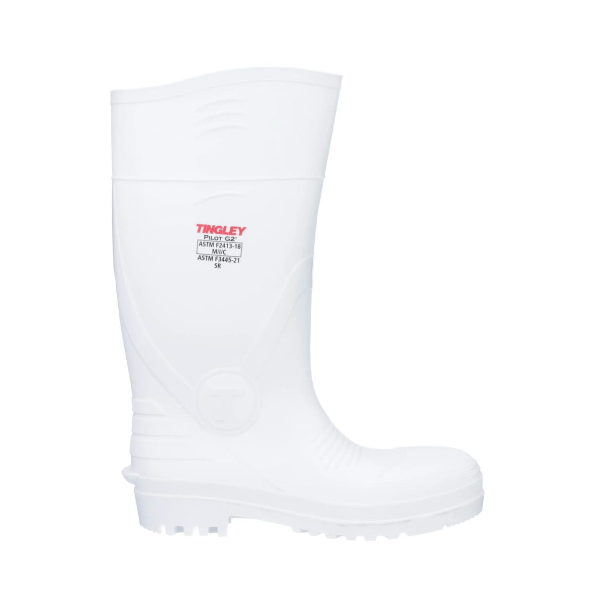 Pilot G2 White PVC Safety Toe Boot, General Purpose, 15", pair