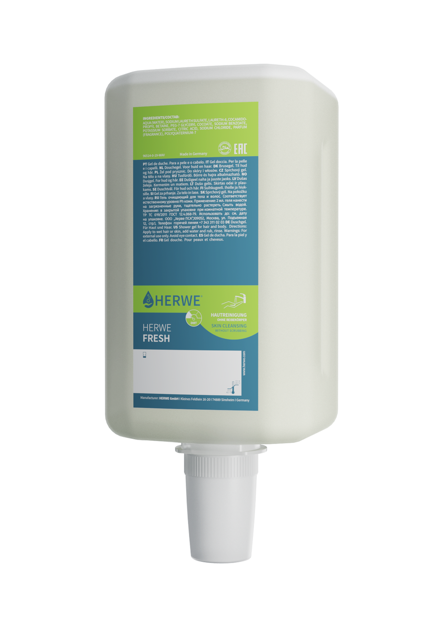HERWE FRESH Hand, Hair & Body Soap, Unscented 2000ml; 4 bottles/cs