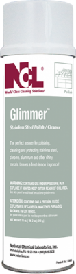 Glimmer Stainless Steel Cleaner, Aerosol, 12-18oz/cs