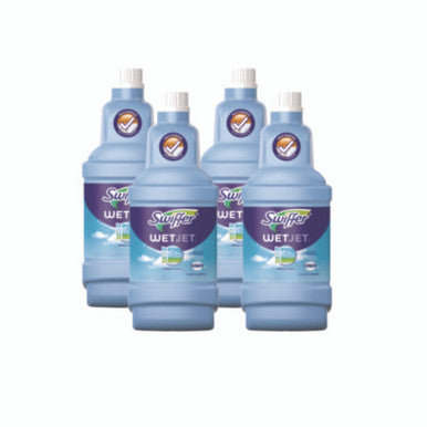 WetJet System Cleaning-Solution Refill, Fresh Scent, 1.25 L Bottle, 4/Carton