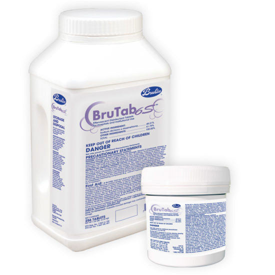 BruTab 6S - Effervescent Disinfectant Sanitizer Tablet, 128pc - 2/cs