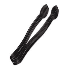 Plastic Serving Tongs, 9 Inches, Black, 48/Case