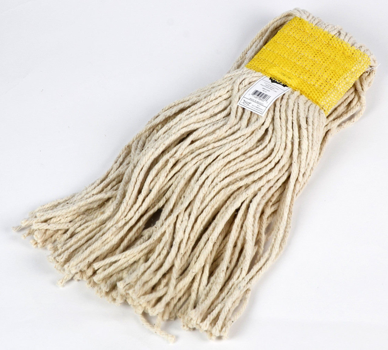 Cleaning Mop 16 Oz Capacity, Natural, Premium Grade Cotton, Cut-End, with Wide Band