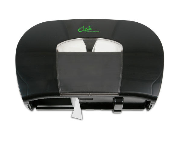 CLEA Small Core Dual Roll Tissue Dispenser, Black