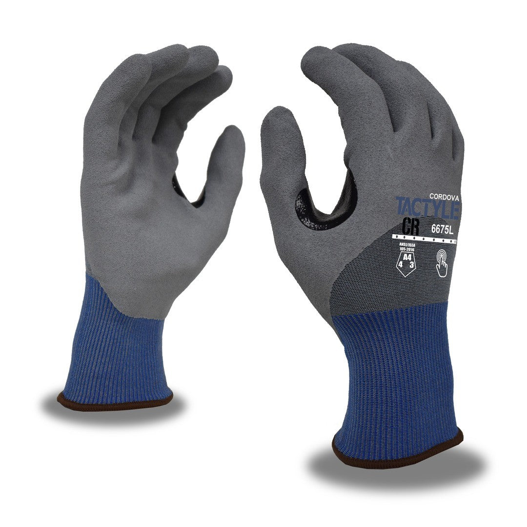 TACTYLE CR IMPACT Gloves, 18-Gauge HPPG2 Shell, TUF-COR Nitrile Coating, A4 Cut, Pair, Medium