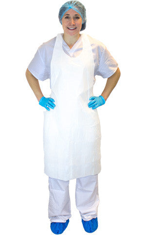 White Apron, 1 MIL 28"x46", Bulk Packed, 100BG 10BG/CS