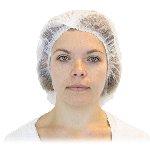 Pleated Bouffant, White, 24", 1000/Case