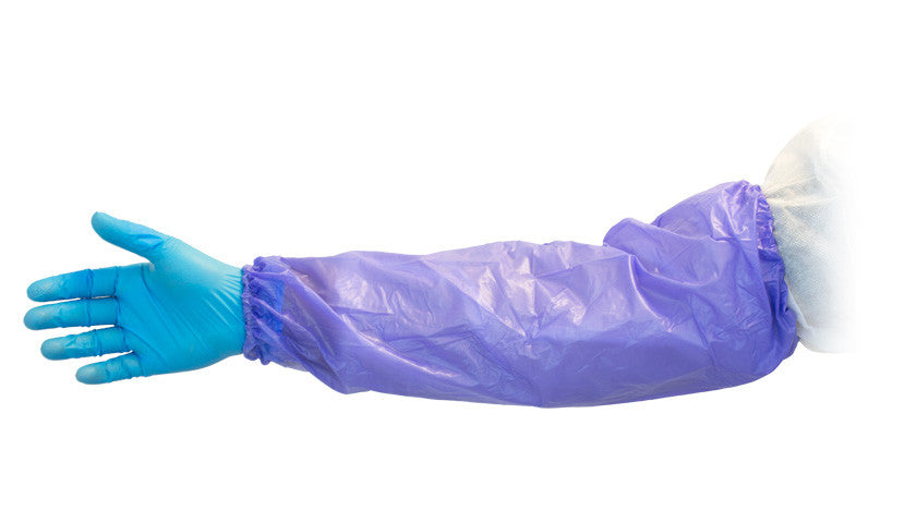 18" Blue Vinyl Sleeve, six dozen pairs per case
