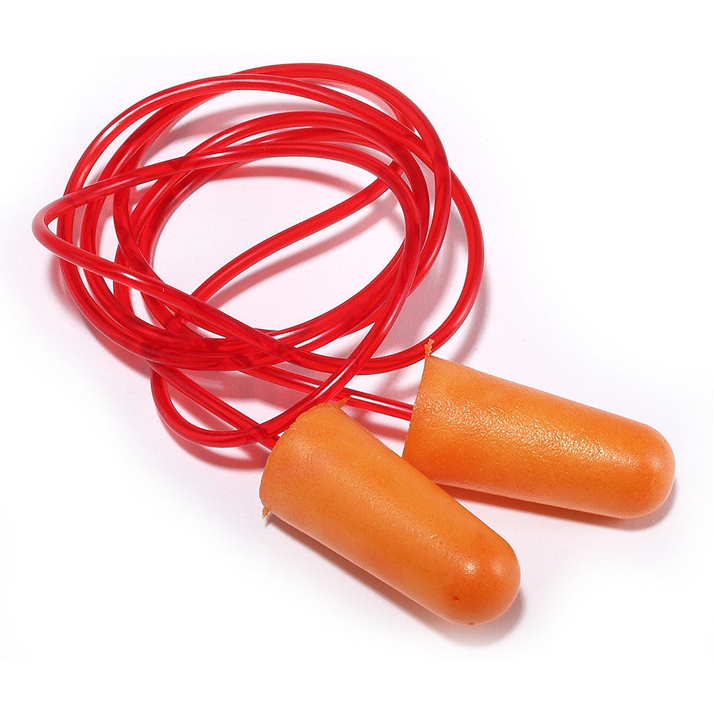 Corded Foam Polyurethane Ear Plugs - 100pr/bx, 20bx/cs