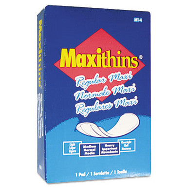 Maxithin Maxi-Pads, Regular, 100/cs