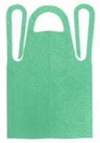 Green Polyethylene Aprons .02mm Smooth, 28 x 46, 100/Bag, 10 Dispenser Bags/Case