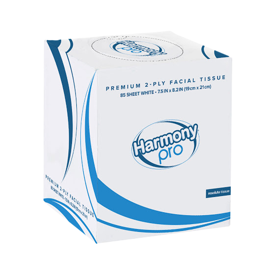 Facial Tissue Cube Box, 2-Ply, White, 85 Sheets/Box, 36 Boxes/Carton