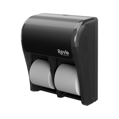 REVO Quad Small Core Tissue Dispenser, Black