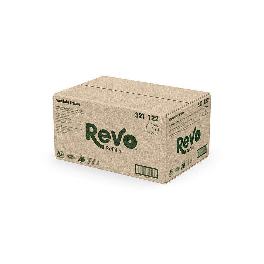 REVO Hi-Capacity Bath Tissue, 2-ply, Small Core, 1000 sheets/roll, 36 rolls/case