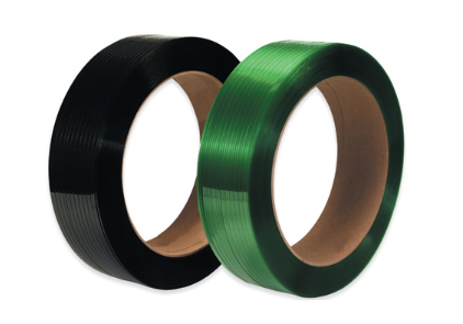 16mm x 4000'x.04 - 16 x 6" Polyester(PET) Green Strapping - AAR Approved, Power Tool Grade, Embossed