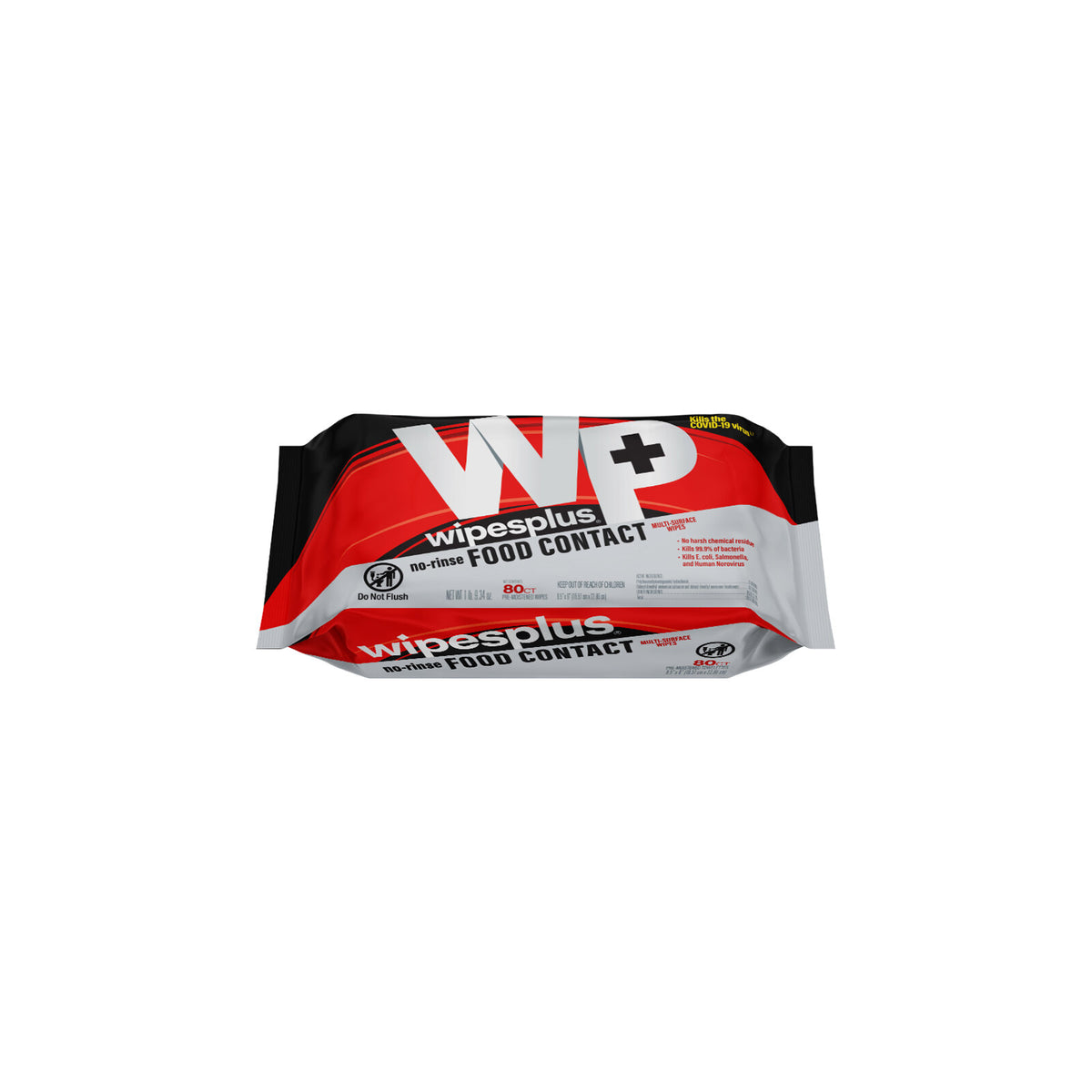 Food Contact No-Rinse Sanitizing Wipes, Resealable Refill Pack 72 ct/12cs