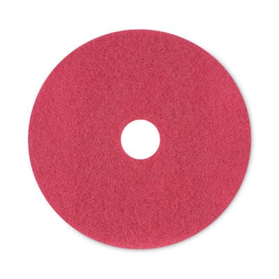 Buffing Floor Pads, 20" Diameter, Red, 5/Carton