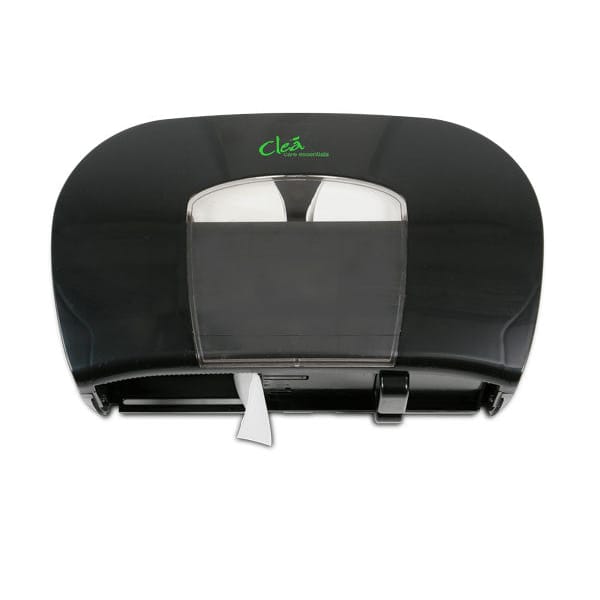 CLEA Small Core Dual Roll Tissue Dispenser, Black
