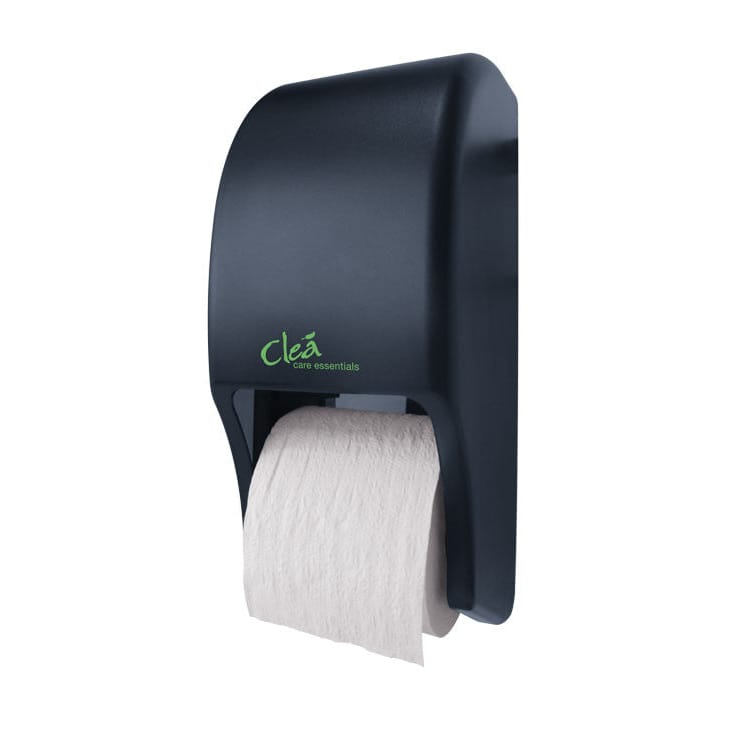 CLEA Small Core Vertical Two Roll Bath Tissue Dispenser, Black