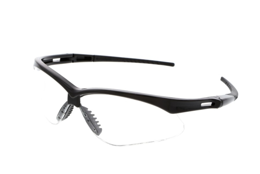 Memphis Series Black Safety Glasses with Clear Lenses UV-AF Anti-Fog Coating Wrap Around Lens Design