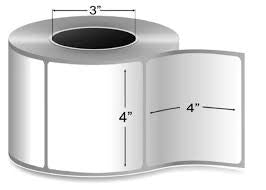 4"X4" Thermal Transfer Label, Roll; 1475/rl; 4 rls/case