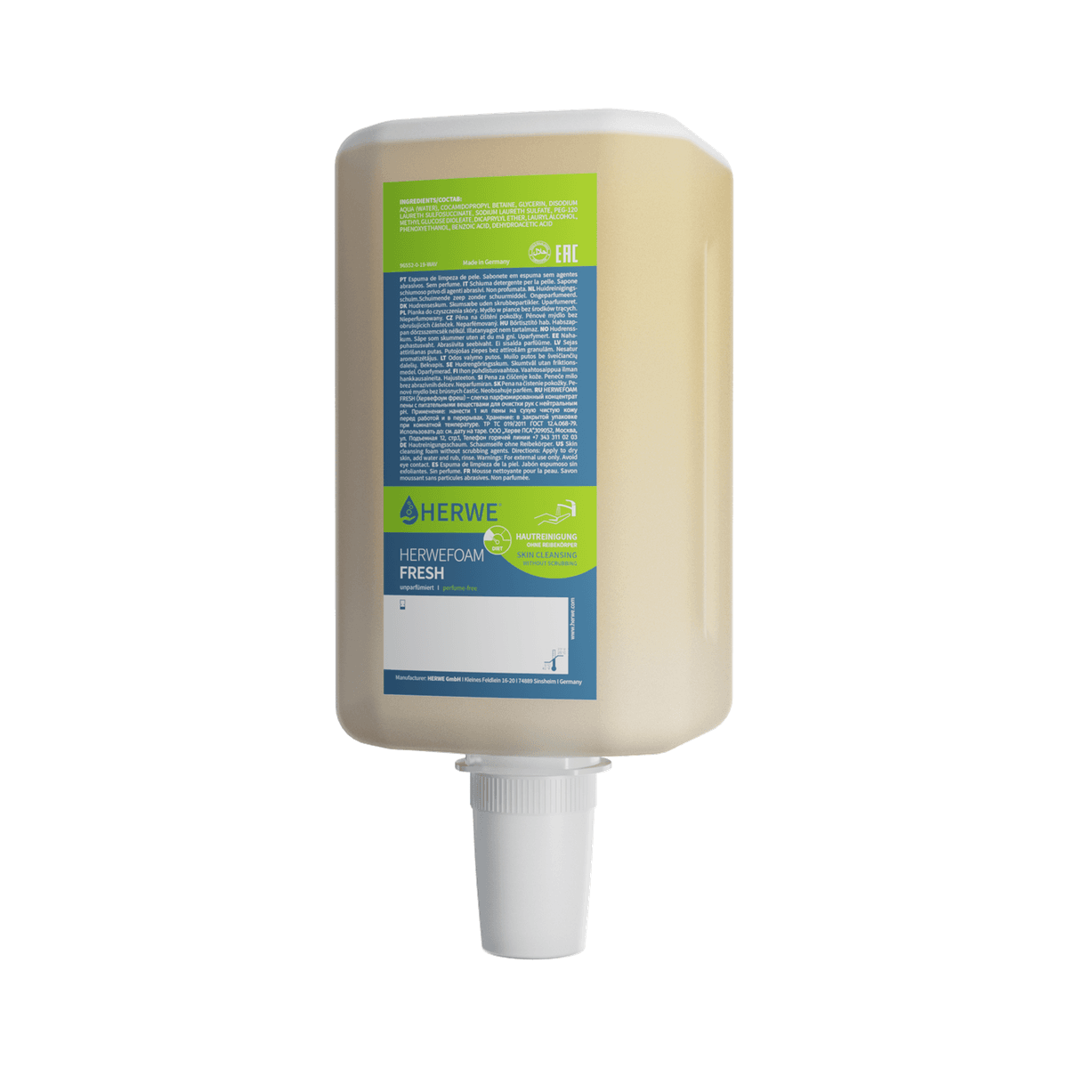 HERWEFOAM FRESH Light-duty Foam Hand Soap, 2000ml; 4 bottles/cs