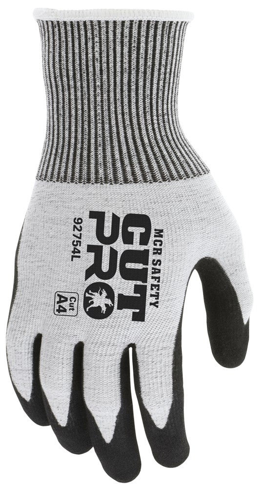 CutPro Work Gloves 13-Gauge A4 Cut Resistant HyperMax Shell Double Coated Black Nitrile, 1 Dozen, Large