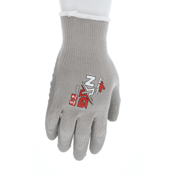NXG Work Gloves, 10 Gauge, Cotton Polyester Shell, Latex Coated Palm and Fingertips, Large, 1 dozen