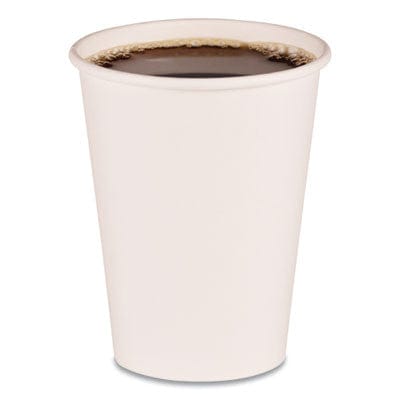 Paper Hot Cups, 12 oz, White, 1000/Carton